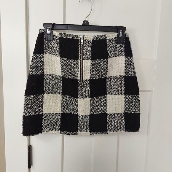 Forever 21 Skirt Size S Black/white Buffalo Check - Picture 2 of 6